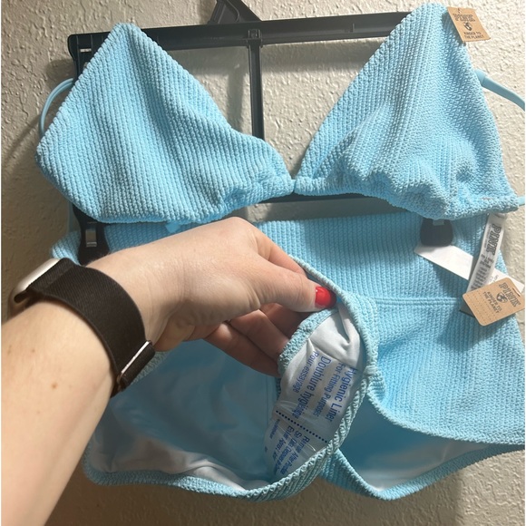 🩵👙VS PINK-Crinkle Triangle Bikini Top&High Waist Shortie Bikini Bottom🩵👙 - Picture 2 of 2